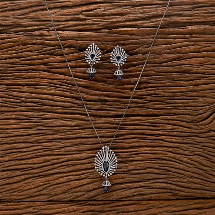 Cz Classic Pendant Set With Black Plating