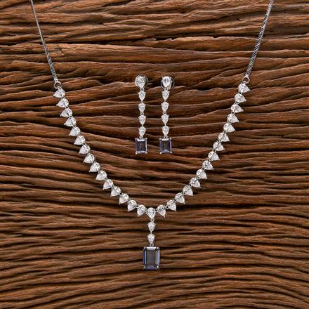 Cz Classic Necklace With Rhodium Plating