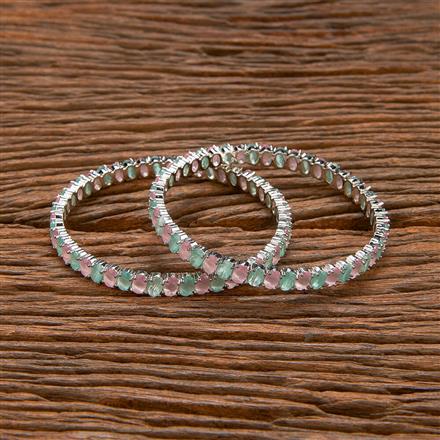 Cz Classic Bangles With Rhodium Plating