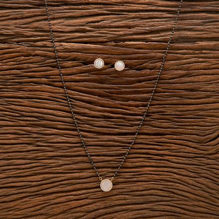 Cz Tanmaniya Mangalsutra With Gold Rhodium Plating