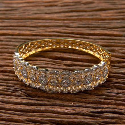 Cz Classic Kada With 2 Tone Rhodium Plating