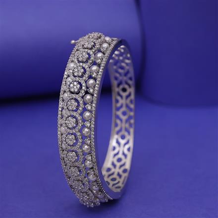 Cz Moti Kada With 2 Tone Rhodium Plating