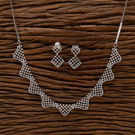 Cubic Zirconia Classic Necklace With 2 Tone Rhodium Black Rose Plating