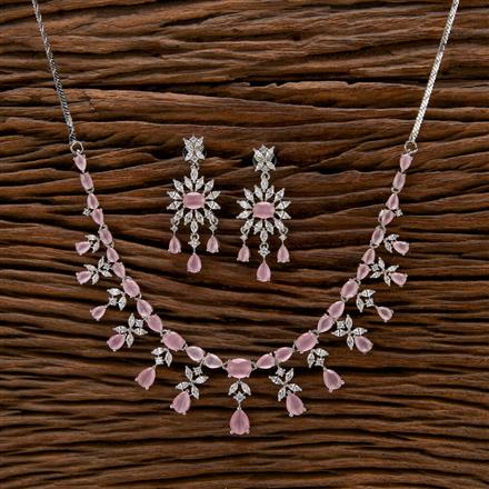 Cubic Zirconia Classic Necklace With Rhodium Plating