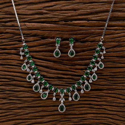 Cubic Zirconia Classic Necklace With Rhodium Plating