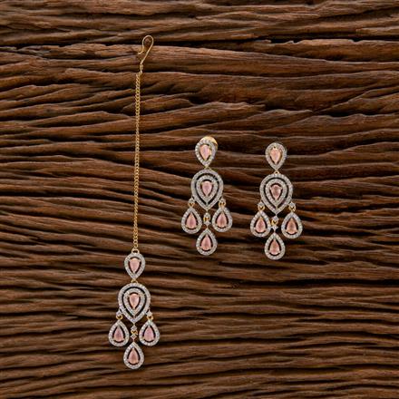 Cubic Zirconia Classic Earring Tikka With 2 Tone Plating