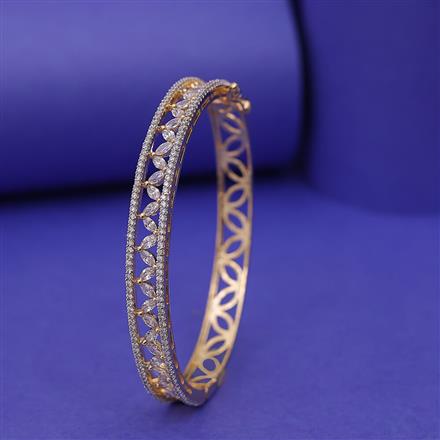 Cubic Zirconia Classic Kada With 2 Tone Rhodium Black Plating