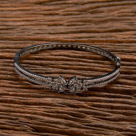 Cubic Zirconia Classic Kada With 2 Tone Rhodium Black Plating