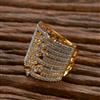 Cubic Zirconia Adjustable Ring With 2 Tone Rhodium Plating