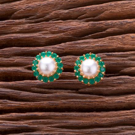 Cz Pearl Tops With Gold Plating