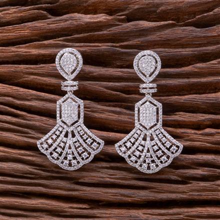 Cz Classic Earring With 2 Tone Rhodium Black Plating