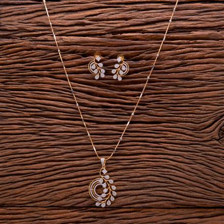 Cz Classic Pendant Set With 2 Tone Plating