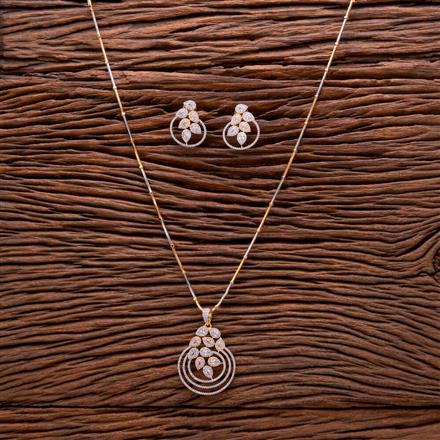 Cz Classic Pendant Set With 2 Tone Plating