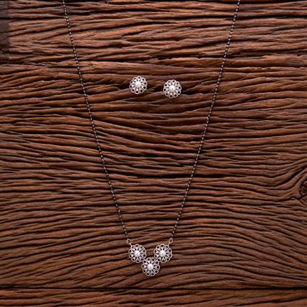 Cz Classic Mangalsutra With 2 Tone Rhodium Plating