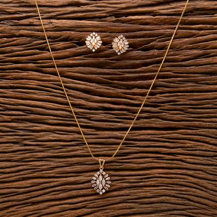 Cz Classic Pendant Set With Gold Plating