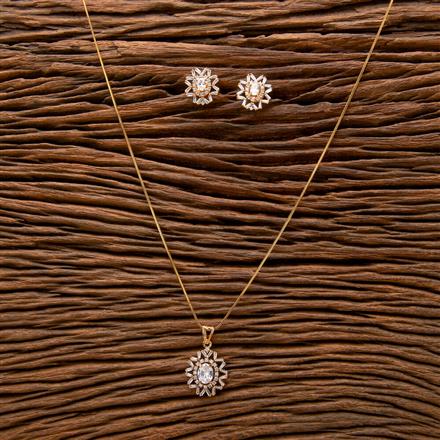 Cz Classic Pendant Set With Gold Plating