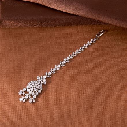 Cubic Zirconia Classic Tikka With 2 Tone Rhodium Plating