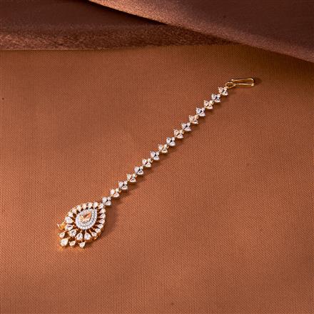 Cubic Zirconia Classic Tikka With 2 Tone Plating