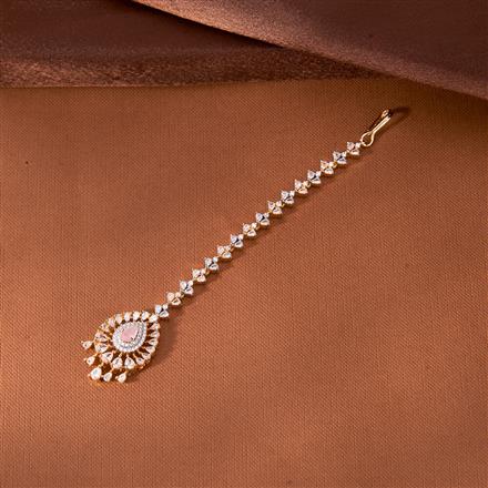 Cubic Zirconia Classic Tikka With 2 Tone Plating