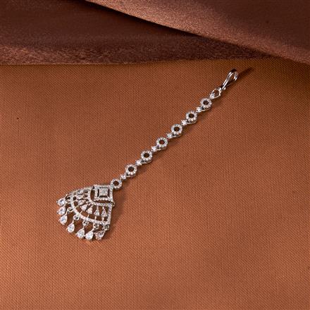 Cubic Zirconia Classic Tikka With 2 Tone Rhodium Plating