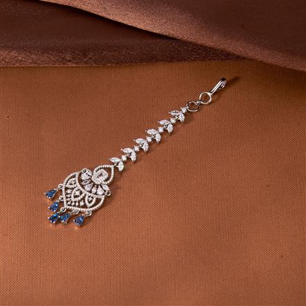 Cubic Zirconia Classic Tikka With Rhodium Plating