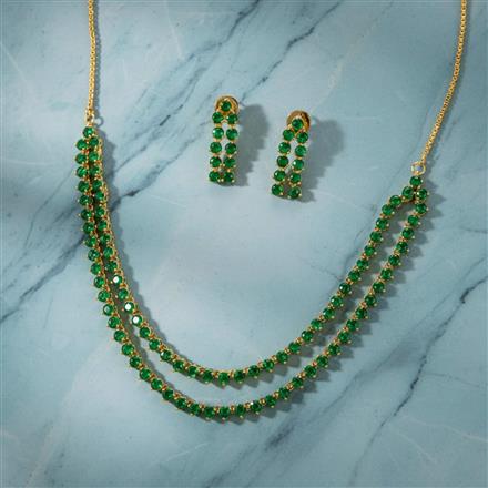 Cz Classic Necklace With Gold Plating