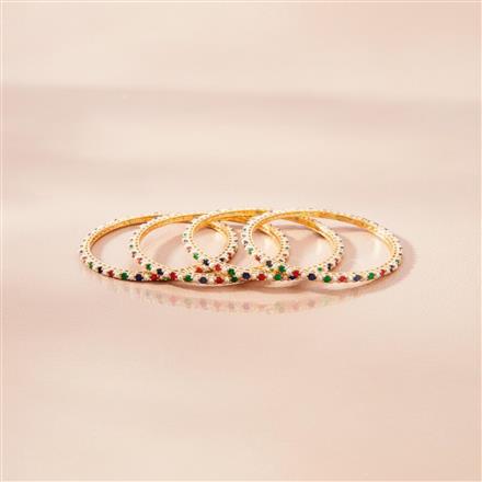 Cz Moti Bangles With Gold Plating