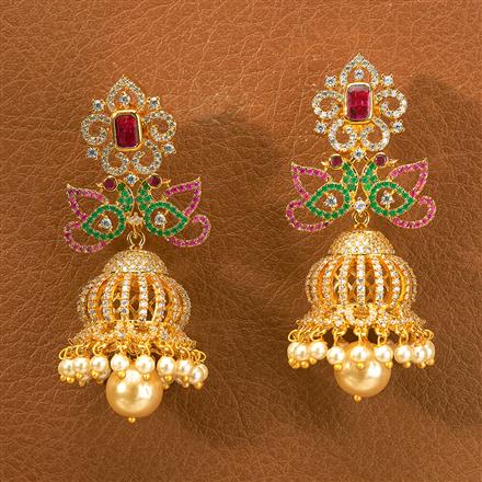 Cz South Indian Jhumki With Gold Plating