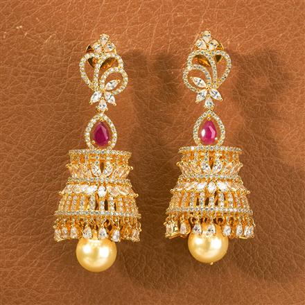 Cz South Indian Jhumki With Gold Plating