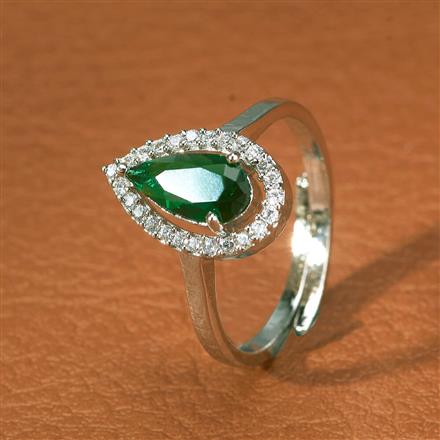 Cz Adjustable Ring With Rhodium Plating