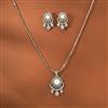 Cz Classic Pendant Set With Rhodium Plating