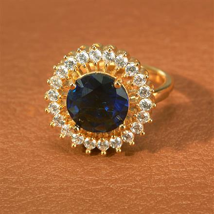 Cz Adjustable Ring With Gold Plating