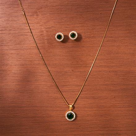 Cz Classic Pendant Set With Gold Plating