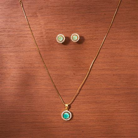 Cz Classic Pendant Set With Gold Plating