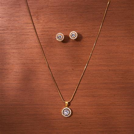 Cz Classic Pendant Set With Gold Plating