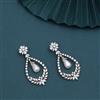 Cz Classic Earring With Rose Gold 2 Tone Rhodium Plating