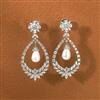 Cz Classic Earring With Rose Gold 2 Tone Rhodium Plating