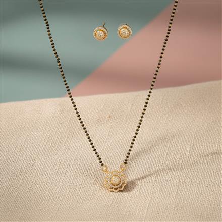 Cz Tanmaniya Mangalsutra With 2 Tone Plating