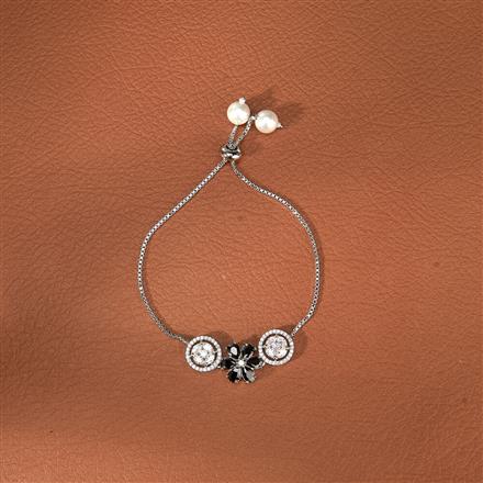 Cz Classic Bracelet With Rhodium Plating