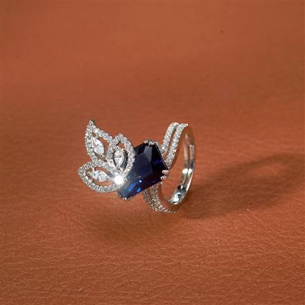 Cz Adjustable Ring With Rhodium Plating