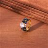 Cz Adjustable Finger Ring With 2 Tone Plating