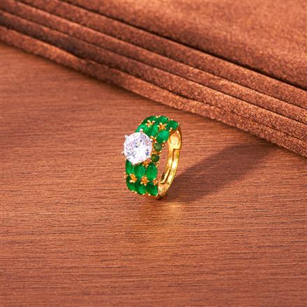 Cz Adjustable Finger Ring With 2 Tone Plating