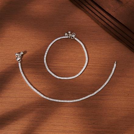 Cz Delicate Payal With Gold Rhodium Plating