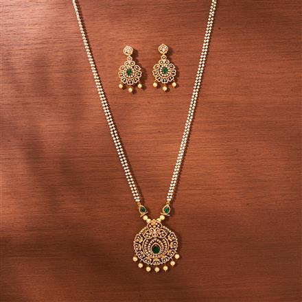 Cz South Indian Necklace With Gold Plating