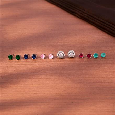 Cz Changeable Tops With Gold Rhodium Plating