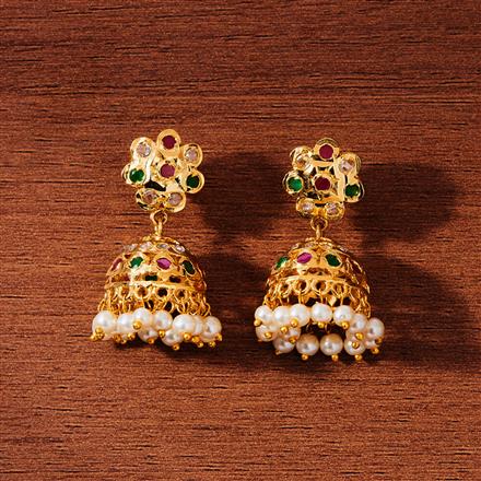 Cz Classic Jhumki With Gold Plating