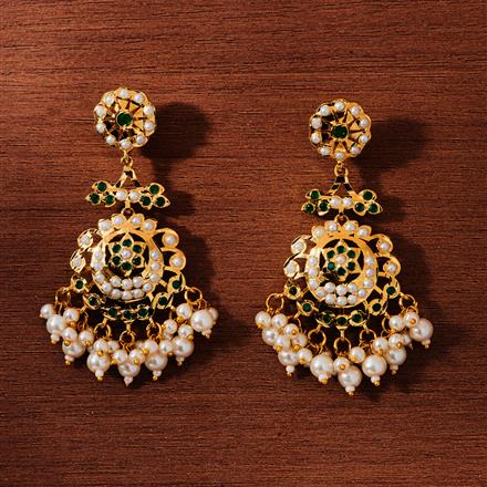 Cz Pearl Earring With Gold Plating