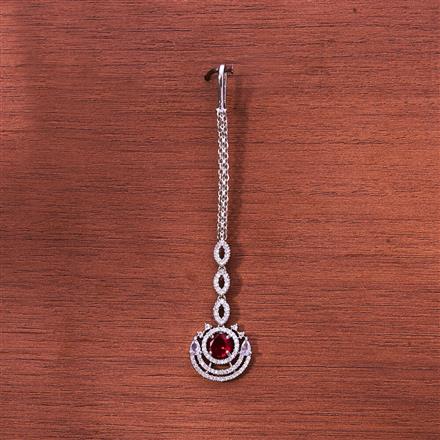 Cubic Zirconia Classic Tikka With Rhodium Plating