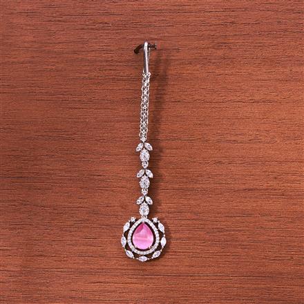 Cubic Zirconia Classic Tikka With Rhodium Plating