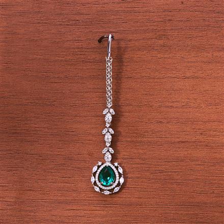 Cubic Zirconia Classic Tikka With Rhodium Plating